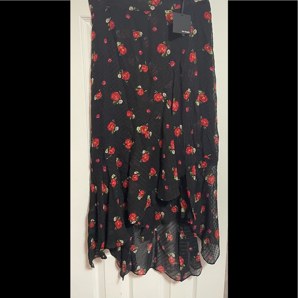 The Kooples Women's Midi Skirt with Assymetrical Hem in a Floral Print - Picture 4 of 6